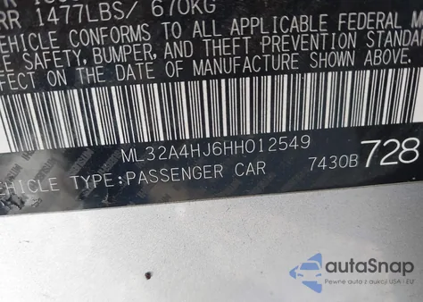 2017 Mitsubishi Mirage Se из США, поврежденный, VIN ML32A4HJ6HH012549